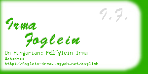 irma foglein business card